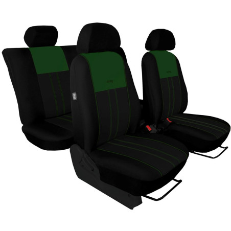 Autopotahy Škoda Octavia II, Tuning Duo, vzadu dělené, bez zadní lok.opěrky, zelenočerné