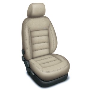 Autopotahy Škoda Rapid, AUTENTIC LEATHER, dělená, bez zadní loketní opěrky, béžové