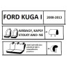Autopotahy FORD KUGA I, 2008-2013, bez zadní loketní opěrky,AUTHENTIC PREMIUM Matrix šedý