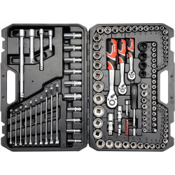 Gola sada 1/2", 3/8", 1/4" + příslušenství 120 ks YATO YT-38801