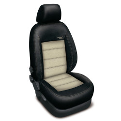 Autopotahy kožené MITSUBISHI ASX, AUTHENTIC VELVET, kůže a alcantara černobéžové
