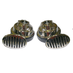 Elektromagnetický dvou-tónový klakson 12V šnek CHROM
