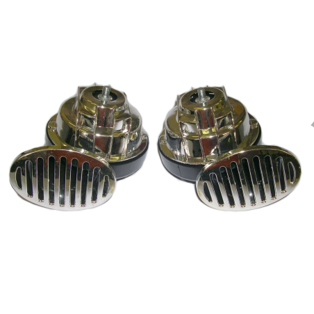 Elektromagnetický dvou-tónový klakson 12V šnek CHROM