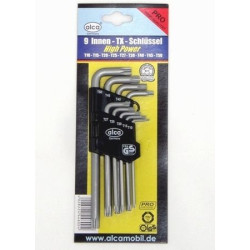 Sada 9 TORX klíčů ALCA CrV s dírou