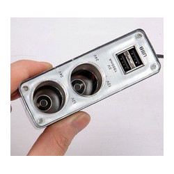 Rozdvojka autozapalovače12/24V + 2xUSB s kabelem