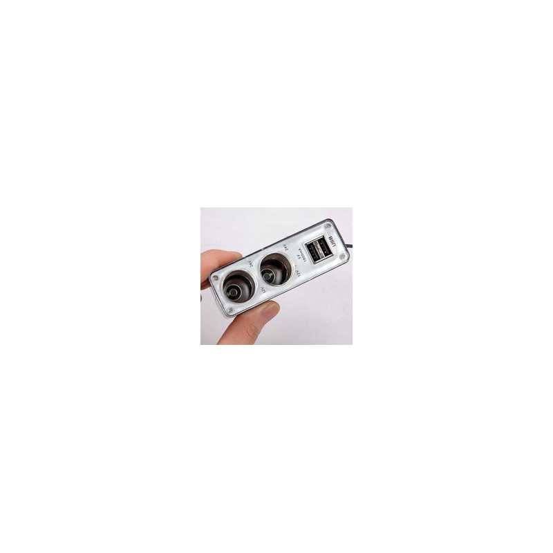 Rozdvojka autozapalovače12/24V + 2xUSB s kabelem