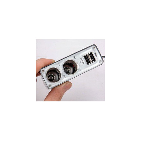 Rozdvojka autozapalovače12/24V + 2xUSB s kabelem