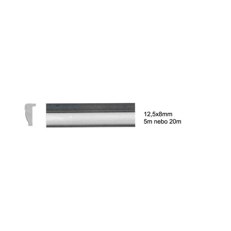 Samolepicí lišta černá, 1x stříbrný pruh, 12,5x8mm – 5m.