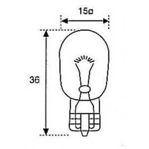 Autožárovka 12V 21W T15 celosklo - 10ks