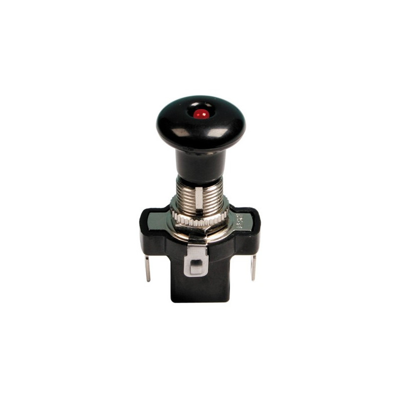 Vypínač tahový 12V 10A s červenou LED
