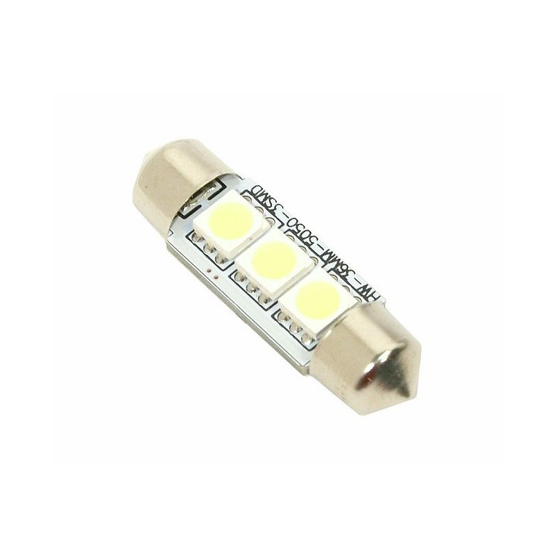 Autožárovka 3 LED SMD 12V sufit SV8.5 s rezistorem CAN-BUS ready