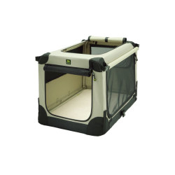 Přepravka pro psa skládací Maelson Soft Kennel 82x59x59cm černo béžová