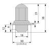 Kolová matice M12x1,5x36mm uzavřená s kovovou podložkou