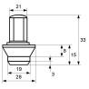Kolová matice M12x1,5x30 mm uzavřená s kovovou kuželovou podložk