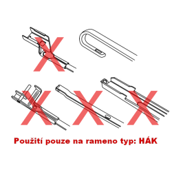 Sada přesných FLAT stěračů 530+450 mm hák FIAT / MAZDA / TOYOTA 