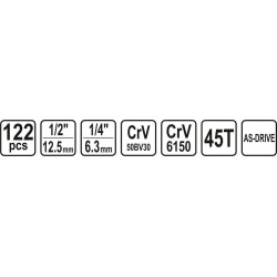 Gola sada 1/2", 1/4" 122 ks Sthor TO-58690