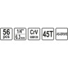 Gola sada 1/4" 56 ks Sthor TO-58643