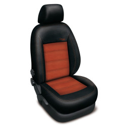 Autopotahy Škoda Octavia I, AUTHENTIC VELVET, dělená, zadní loketní opěrka, černooranžové