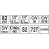 Gola sada 1/2", 1/4" + příslušenství 82 ks YATO YT-12691