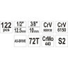 Gola sada 1/2", 1/4" + příslušenství 122 ks YATO YT-38901