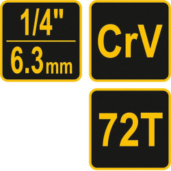Ráčna 1/4" 155 mm vyhnutá poplastovaná Vorel 53575