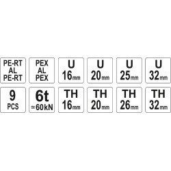 Kleště lisovací na trubky PEX-AL-PEX YATO YT-21735