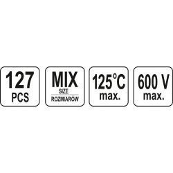 Bužírky smršťovací sada 127 ks YATO YT-06866