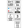 Lampa montážní 8+1 LED, hák+magnet YATO YT-08513