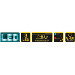 Svítilna TELESKOP s magnetem 3 LED Vorel 78405