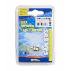 Autožárovka 2 LED SMD 12V sufit SV8.5 s rezistorem CAN-BUS ready