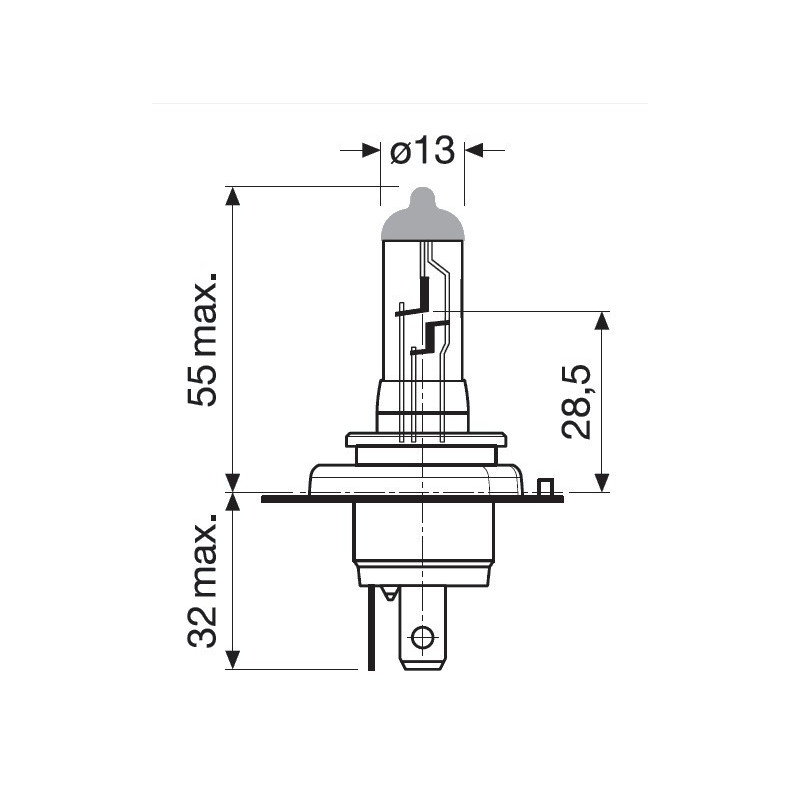 Autožárovka H4 12V 60/55W P43t