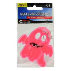 Přívěsek reflexní GHOST - růžový Compass 01731