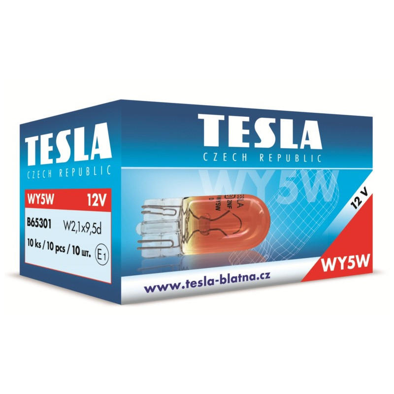 Autožárovka 12V WY5W W2.1x9.5d TESLA B65301