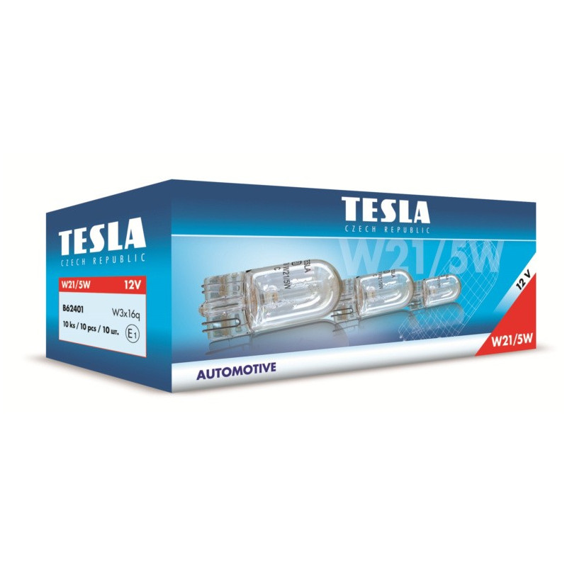Autožárovka 12W W21/5W W3x16q TESLA B 62401
