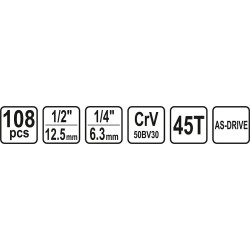 Gola sada 1/2" 108 ks STHOR 58685