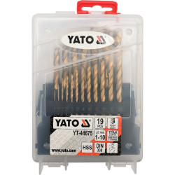 Sada vrtáků do železa HSS TITAN 19ks 1-10mm YATO YT-44675