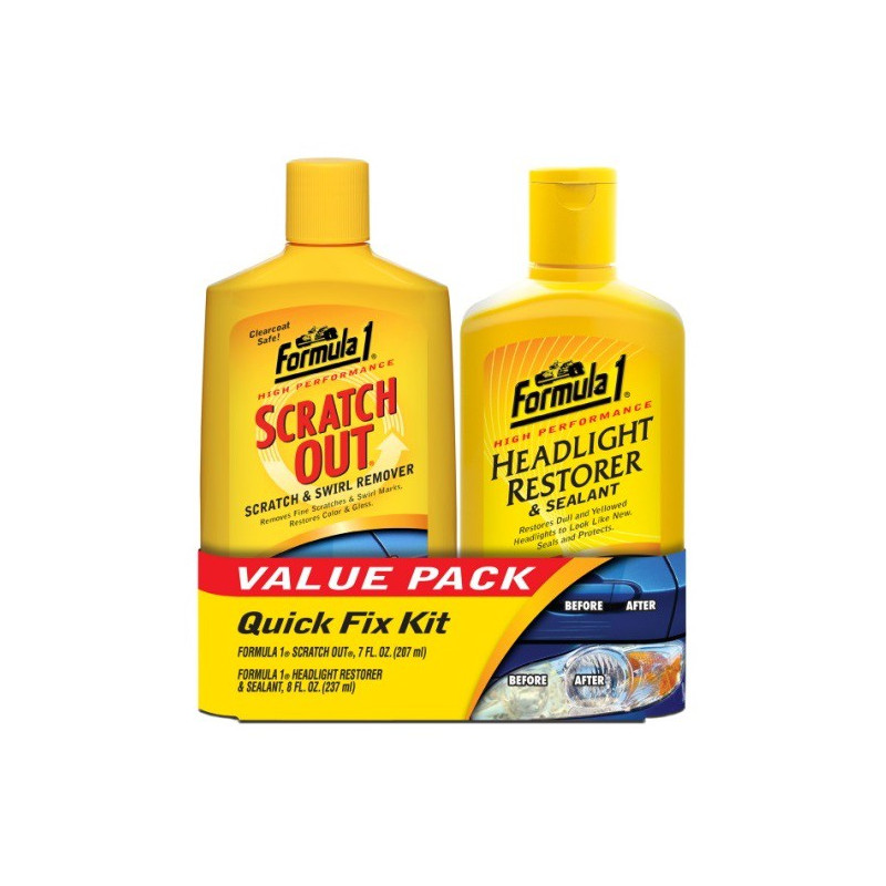 Leštěnka na starší autolaky a emulze na renovaci autosvětel v sadě 207ml + 237ml