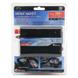 Měnič 12/230V 300W + USB Compass 07112