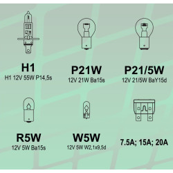 Žárovky servisní box univerzální H1 GREEN