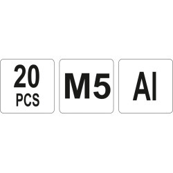 Nýtovací matice hliníková M5 20ks YATO YT-36453