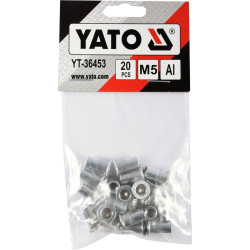 Nýtovací matice hliníková M5 20ks YATO YT-36453