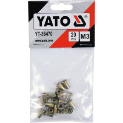Nýtovací matice ocelová M3 20ks YATO YT-36470