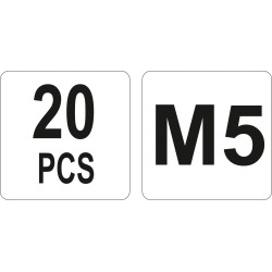 Nýtovací matice ocelová M5 20ks YATO YT-36472
