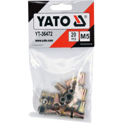 Nýtovací matice ocelová M5 20ks YATO YT-36472