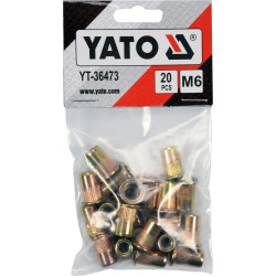 Nýtovací matice ocelová M6 20ks YATO YT-36473