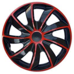 Poklice na kola QUAD BICOLOR BLACK/RED 14"