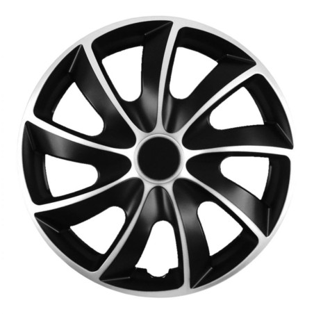 Poklice na kola QUAD BICOLOR SILVER/BLACK 14"