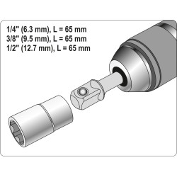 Sada adaptérů SDS+ 1/4", 3/8", 1/2" YATO YT-04686