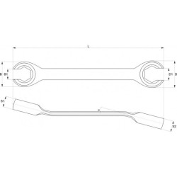 Klíč prstencový polootevřený 19x21 mm YATO YT-0139