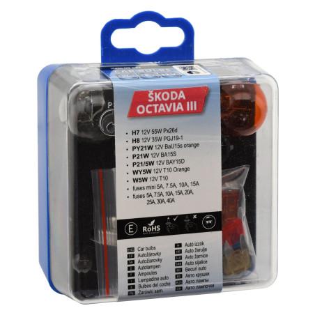 Žárovky servisní box ŠKODA OCTAVIA III H7+H8 Compass 08537